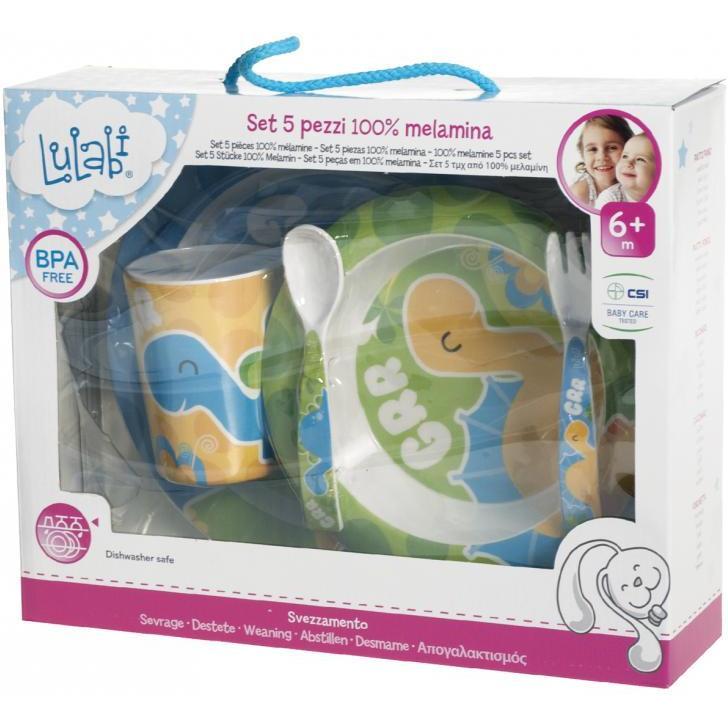 Set pentru masa melamina 5 piese dino lulabi 8136300
