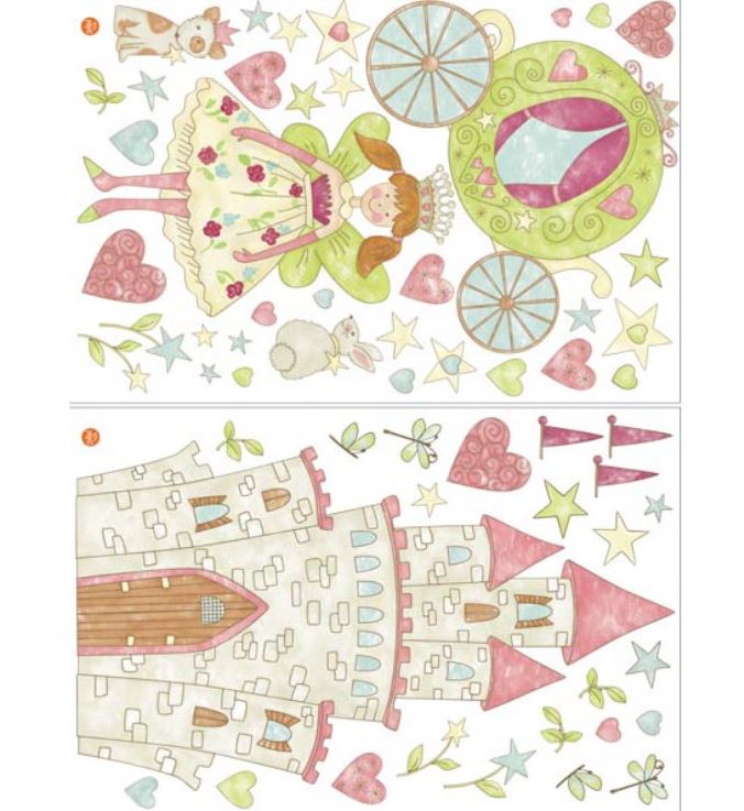 Stickere decorative wallpops princess fairyland
