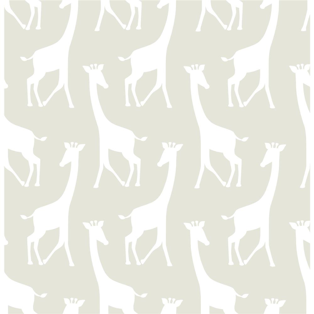 Tapet din vinil cu girafe wallpops taupe savannah soiree