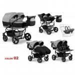 Carucior 3 in 1 pentru gemeni Mikado Twin T-02