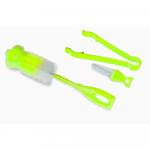 Perie pentru biberoane tetine si cleste prindere3 in 1 Nuvita 1485 verde