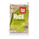 Rondele de orez expandat cu 3 cereale bio 130g