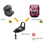 Scaun auto i-Anchor Advance i-SIZE Merlot + Scoica auto i-Gemm Foggy Gray + Baza isofix I Size