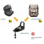 Scaun auto i-Anchor Advance i-SIZE Wheat + Scoica auto i-Gemm Foggy Gray + Baza isofix I Size