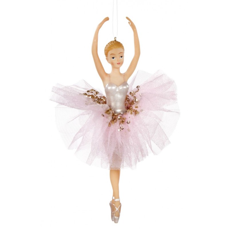 Balerina decorativa cu rochie textila tiul