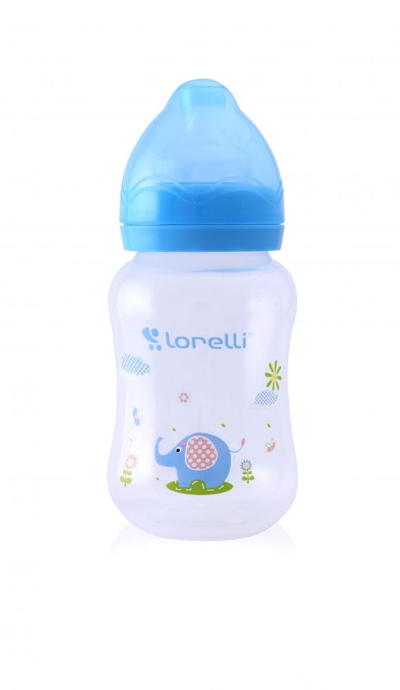 Biberon cu gat larg 250 ml animals blue