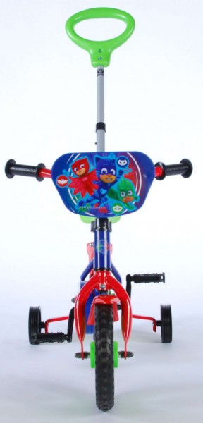 Bicicleta pentru baieti 10 inch cu maner roti ajutatoare PJ Masks