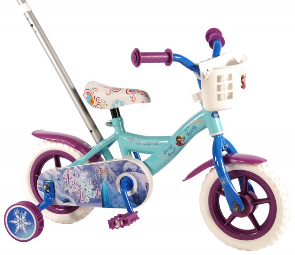 Bicicleta pentru fete 10 inch cu maner roti ajutatoare si cosulet Frozen nichiduta.ro imagine noua