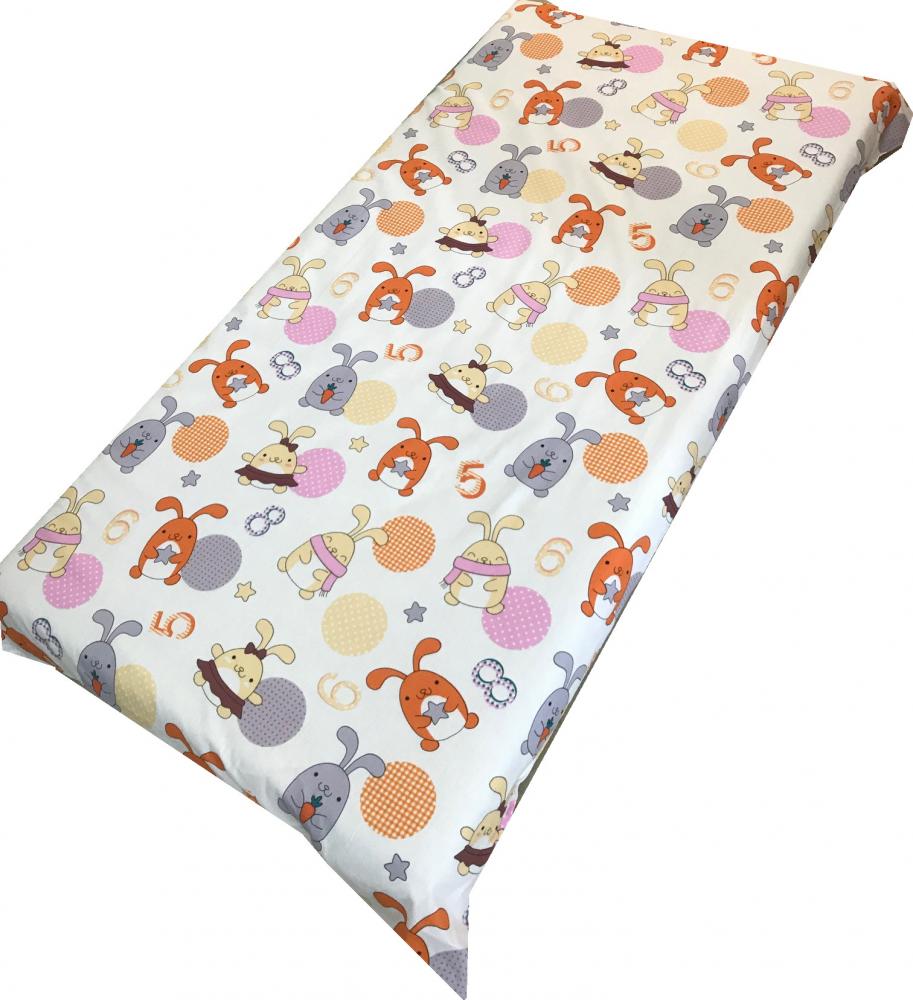 Cearsaf cu elastic roata 140x70 cm iepurasi