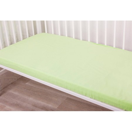 Cearsaf din bumbac cu elastic pe contur 120x60 cm verde