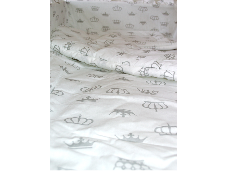 Lenjerie patut cu 4 piese 120x60cm coronite alb
