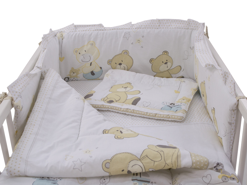 Lenjerie patut cu 5 piese 120x60cm teddy play bej m1