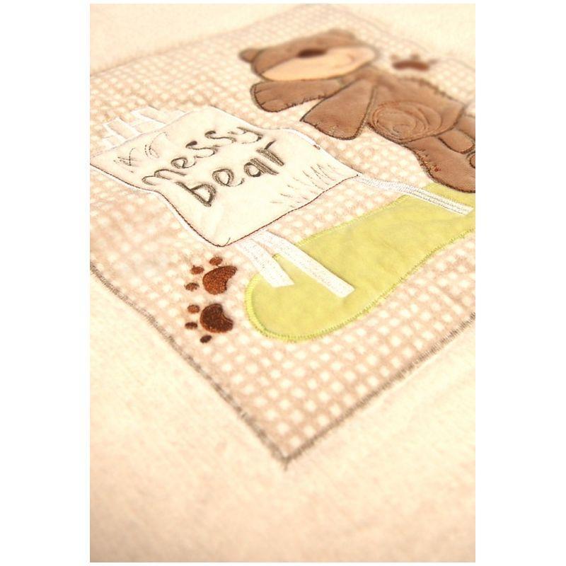 Paturica termo frotir 100x75 bobobaby messy bear maro