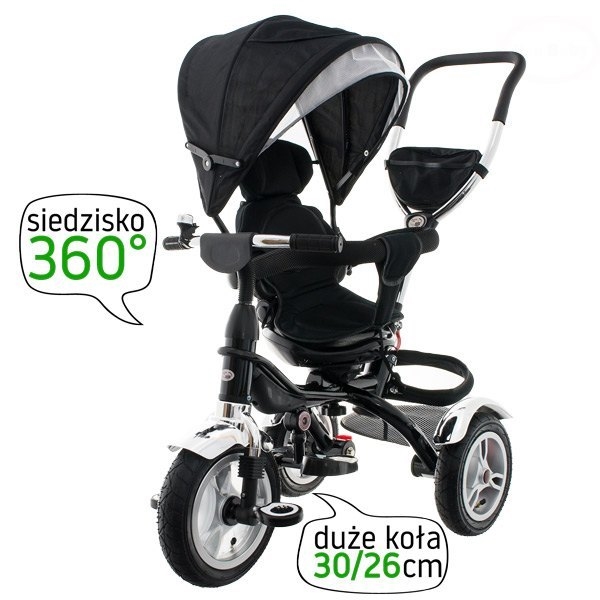 Tricicleta cu sezut reversibil Eurobaby T307 Negru copii imagine 2022