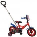 Bicicleta pentru baieti 10 inch cu maner si roti ajutatoare Spiderman
