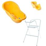 Set Cadita Folk 102cm cu Suport metalic si Suport Anatomic Galben