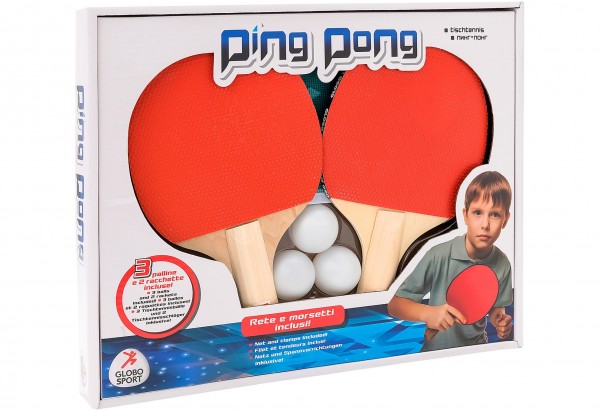 Set 2 palete de ping pong cu fileu inclus si 3 mingi