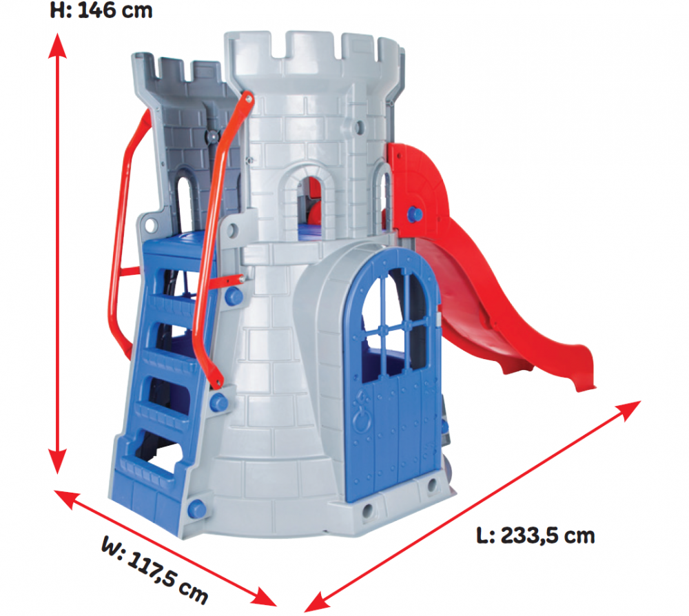 Spatiu de joaca cu tobogan Pilsan Castle Slide Blue - 1 | YEO