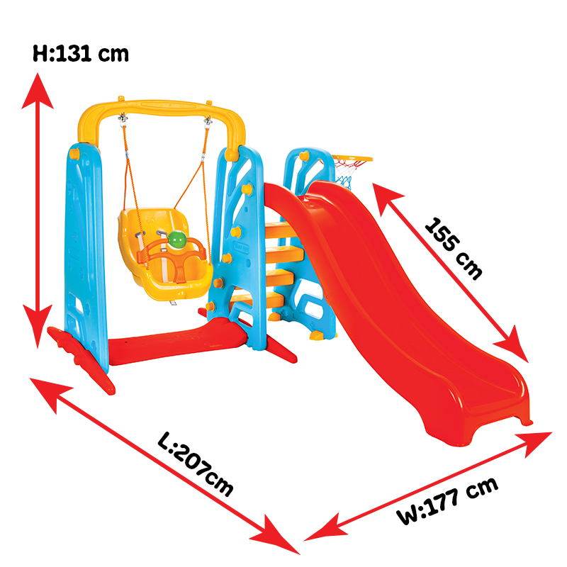 Spatiu de joaca cu tobogan si leagan Wavy Slide - 1 | YEO