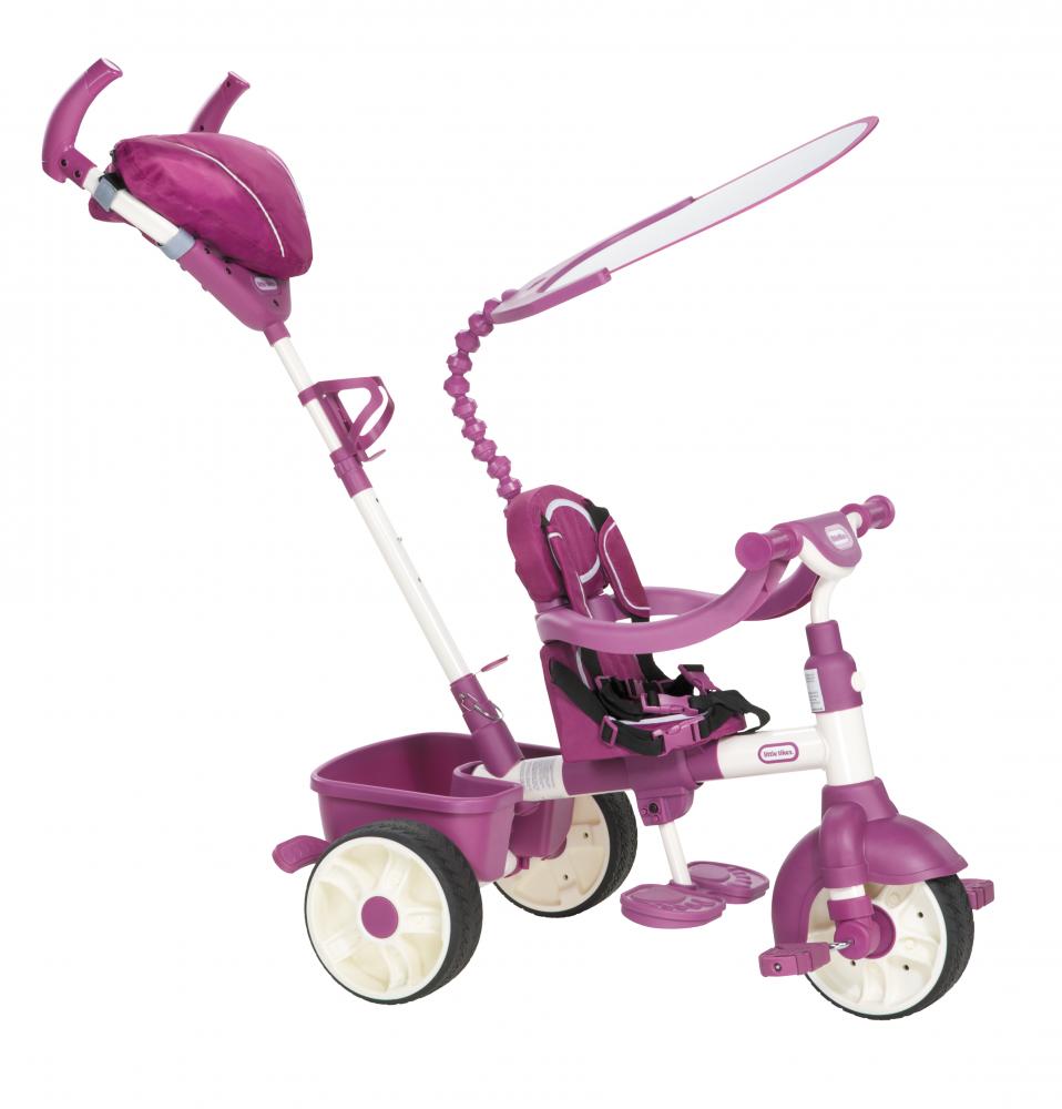 Tricicleta sport 4 in 1 roz cu alb