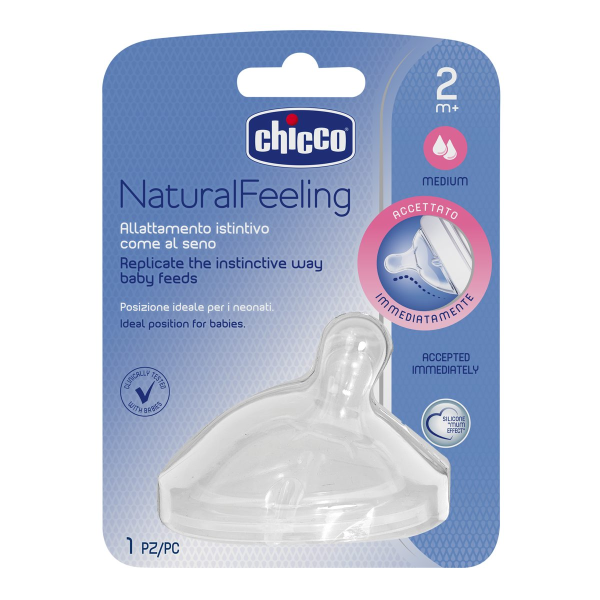 Tetina Chicco Natural Feeling silicon flux mediu 2luni+ - 1 | YEO