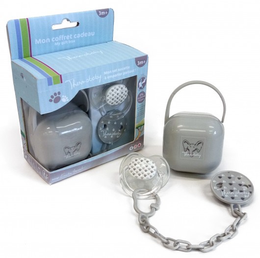 Set suzeta si accesorii Thermobaby Grey
