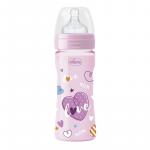 Biberon Chicco WellBeing Love Edition PP 250ml tetina silicon flux rapid Girl 0%BPA 2luni+