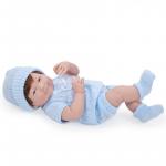 Jucarie bebe baiat in costumas tricotat bleu