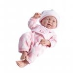 Jucarie bebelus nou-nascut in costumas roz
