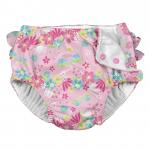 Scutec pentru inot si antrenament la olita Ultimate iPlay Light Pink Dragonfly Floral cu volanase 24 luni