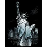 Set gravura pe folie argintie Statuia Libertatii