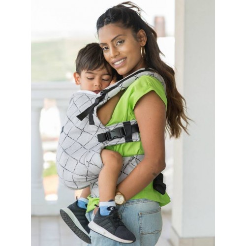 Marsupiu isara toddler full wrap conversion diamonda silver gray