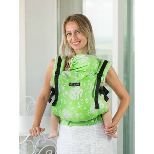 Marsupiu isara toddler full wrap conversion philodendra lime
