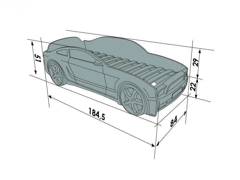 Pat masina tineret Light-MG 3D Albastru Mebelev imagine 2022