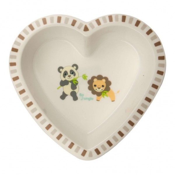 Set cina pentru bebelusi Panda si Leu in forma de inima Bo Jungle Alimentatie imagine noua responsabilitatesociala.ro