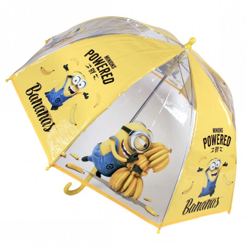 Umbrela transparenta copii Minions Powered by Bananas