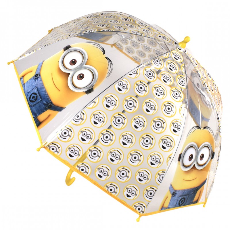 Umbrela transparenta copii Minions emoticon