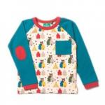 Bluza din bumbac organic Little Green Radicals Midnight Blue Bear Necessities 2-3 ani