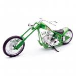 Motocicleta diecast tip Chopper verde