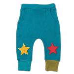 Pantaloni salvari din bumbac organic Little Green Radicals Midnight Blue Star 3-4 ani