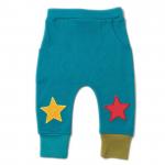 Pantaloni salvari din bumbac organic Little Green Radicals Midnight Blue Star 9-12 luni