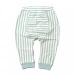 Pantaloni salvari din bumbac organic Little Green Radicals Aqua Sky Stripe Jelly Bean 2-3 ani