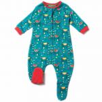Salopeta cu botosei din bumbac organic Little Green Radicals Jungle Elephant 9-12 luni