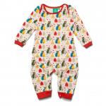 Salopeta din bumbac organic Little Green Radicals The Bear Necessities 9-12 luni