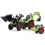 Tractor cu pedale Claas Arion 430 cu cupa, excavator si remorca