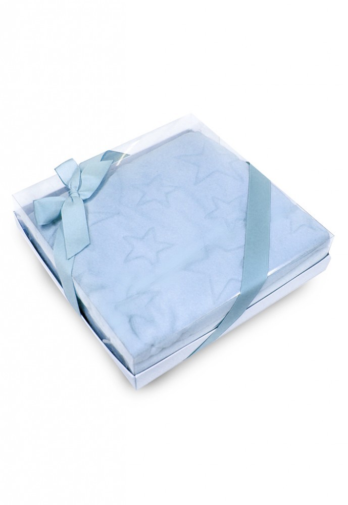 Bobobaby paturica microfibra cu stelute in relief 75x100 - blue