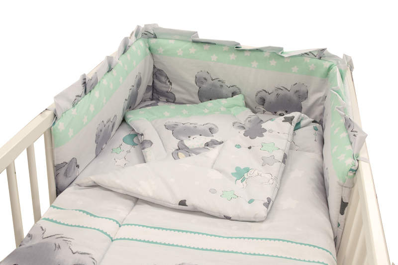 Lenjerie teddy hug turquoise m2 4 piese 140x70