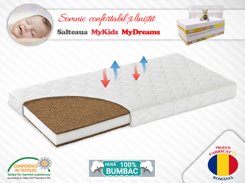 Saltea fibra Cocos MyDreams II 115x55x10 cm