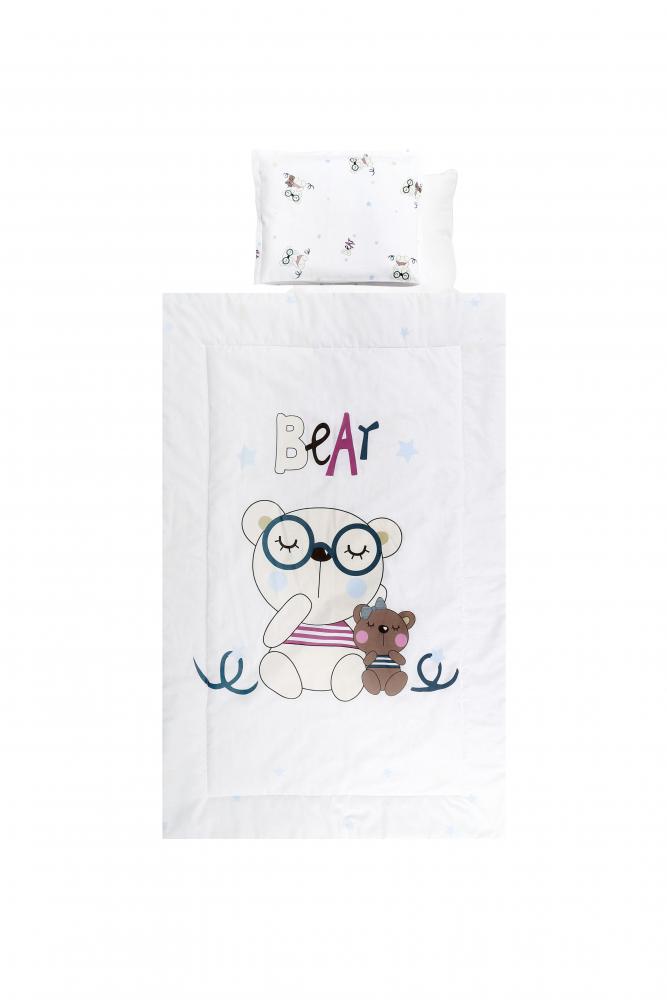 Set lenjerie pat bumbac ranforce 4 piese bear