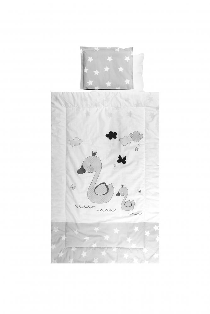 Set lenjerie pat bumbac ranforce 4 piese swan